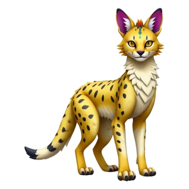 Epic Edgy Colorful Sergal-Serval-Vernid full body sticker