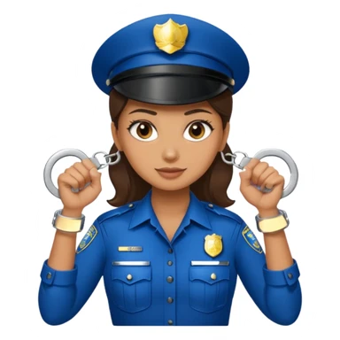 police woman holding hand cuffs sticker