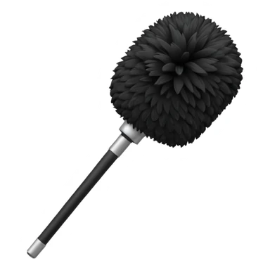 boom fluffy microphone with stick sticker