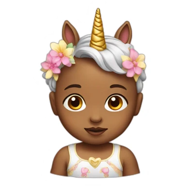 Baby with unicorn headband sticker