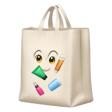 bag with cosmetics sticking out sticker