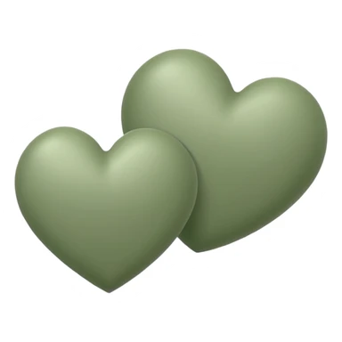 double sage green hearts sticker