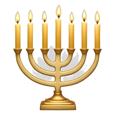 Gold Menorah with four candles on both sides sticker