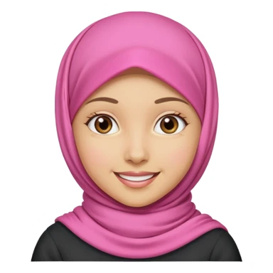 A medium light skin girl with pink hijab smile  sticker