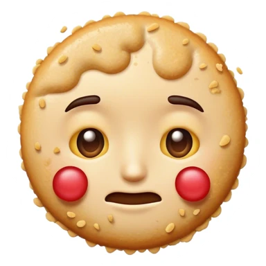 An emoji with crumbs on its face sticker