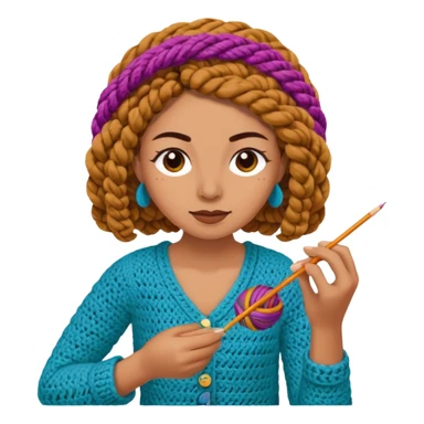 Pegatinas de Mujer tejiendo crochet  sticker