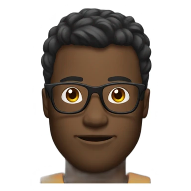 Black muscles man wearing glasses buff hair sticker