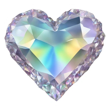 Heart shaped 56-carat iridescent diamond crystal cluster  sticker