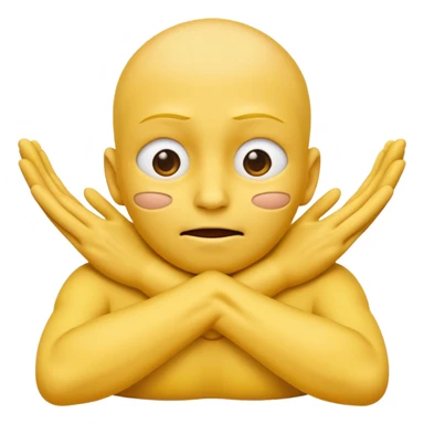 Yellow face emoji strangling itself with 2 arms crossed and hands saround neck and eyes looking up  sticker