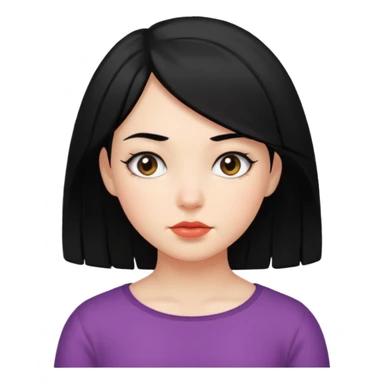 Side eye emoji girl with black hair sticker