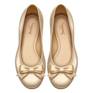 Beige realistic vintage silk bow ballerina shoes sticker