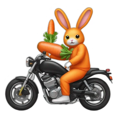 Biker wearing bunny suit with carrot sticker