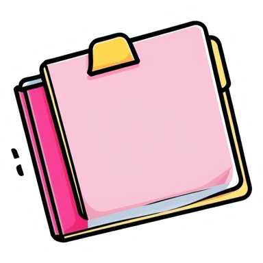 cute pink folder with papers sticker
