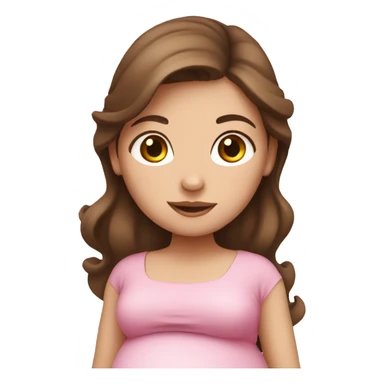 Pregnant girl with brown hair in pink dress sticker