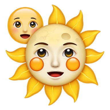 moon in front of the sun (in an eclipse) with classic emoji tear (crying) sticker