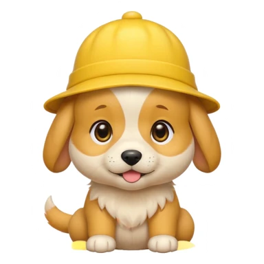 puppy yellow dog with hat yellow sticker