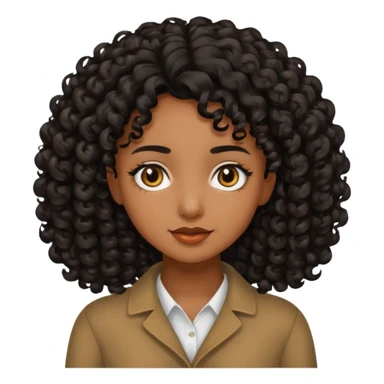 Brown skinned girl with medium length really curly black hair sticker