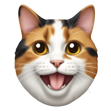 calico cat face sticking its tongue out sticker