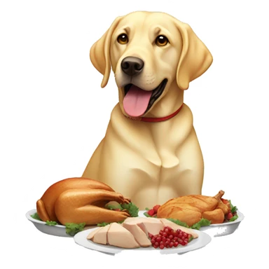 Yellow lab eating turkey sticker