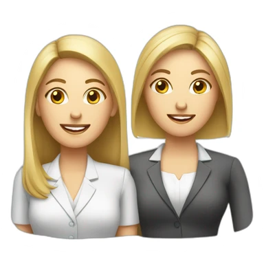 two white business women hr department in office sticker