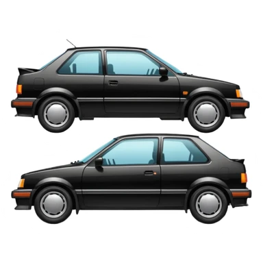 Front view and side view of 1985 black civic card sticker