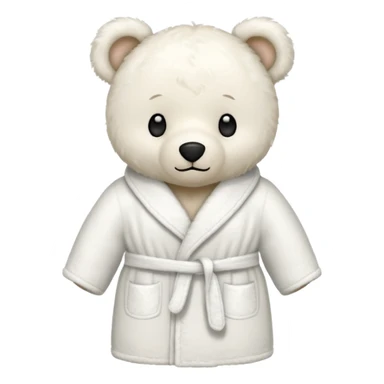 white teddy bear bathrobe sticker