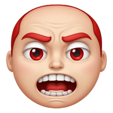 furious emoji, clenched teeth, glaring eyes, red cheeks, cartoon style sticker