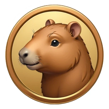uma moeda de capybara fofinha sticker