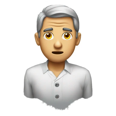 Man with a confused face because he fastened his buttons incorrectly sticker