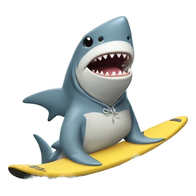 Shark wearing a hoodie and on a surf board sticker