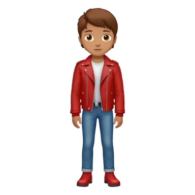 Boy in leather jocket, full body, different color leather jocket, close up sticker