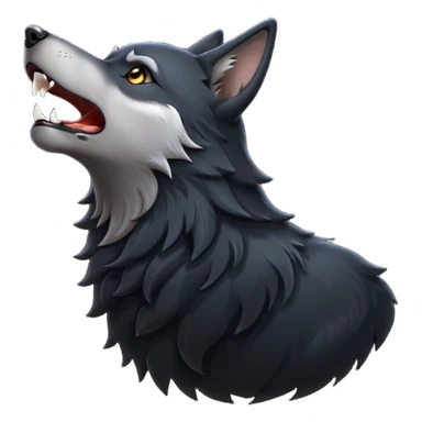 Lobo negro aullando sticker