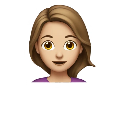 caucasian brown-haired woman with a laptop sticker