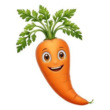 Create a curved carrot with eyes with a bend at the end for feet sticker