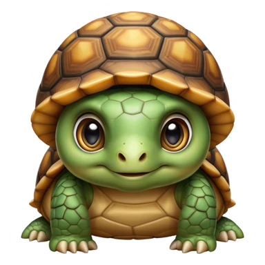 cinematic-baby tortoise-realistic--emoji,,-cute-wise-face-peering-ahead-with-calm-determination,-cute large-eyes-reflecting-centuries of wisdom, sticker