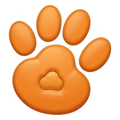 a very light pale pastel orange pawprint sticker