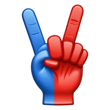 foam finger blue (#00A3E0) and red (#F9423A) sticker