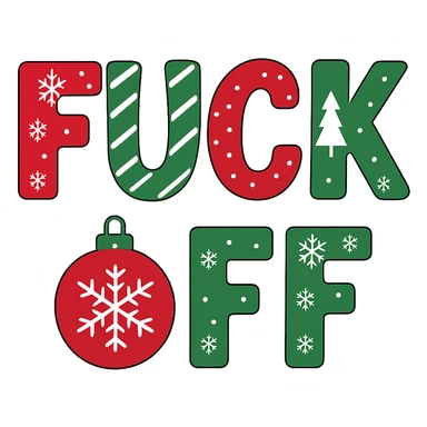 christmas Fuck off text , remove background sticker