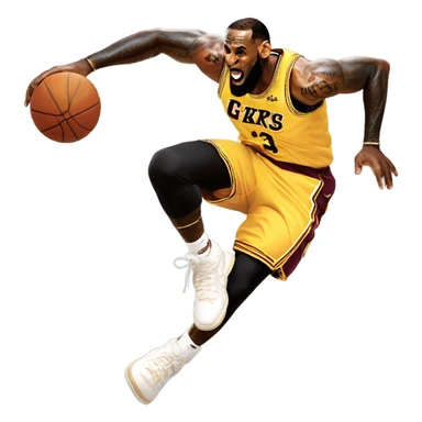 Lebron james dunking basketball sticker