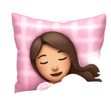brunette girl sleeping in pink pajamas sticker