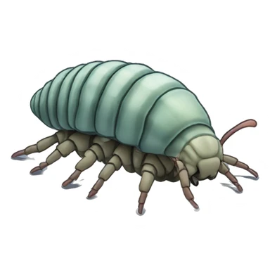 Flat Color Cartoony Isopod sticker