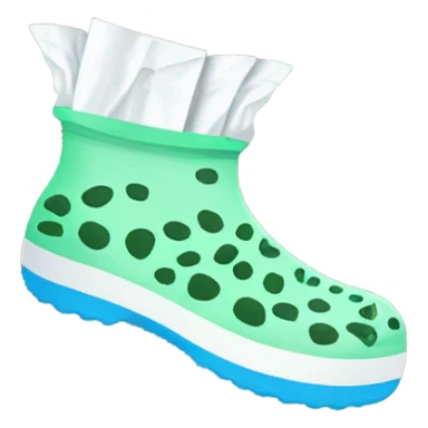 Crocs with plastic bags over socks sticker
