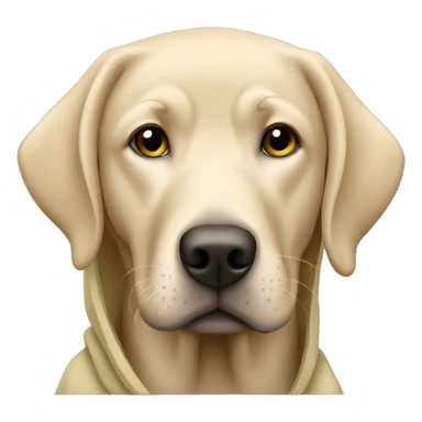 beige labrador in a khaki hoodie sticker