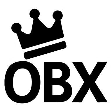 OBX letters with a tilted crown on top sticker
