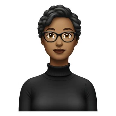 woman in glasses and black turtleneck sticker