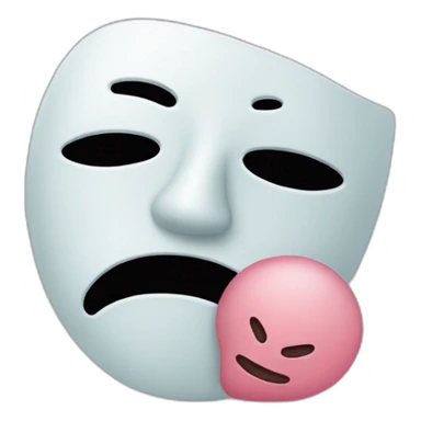 sad face behind an happy mask sticker