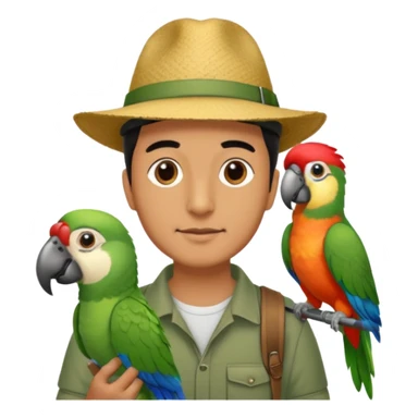 Walker + parrot on shoulder, Pet Walkers. sticker