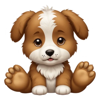puppy with paws up in defeat sticker