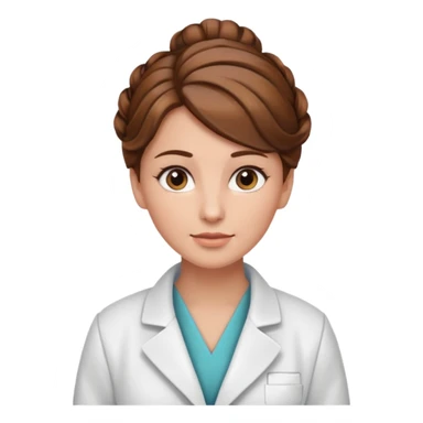 healthcare instructor standing up brown hair updo sticker