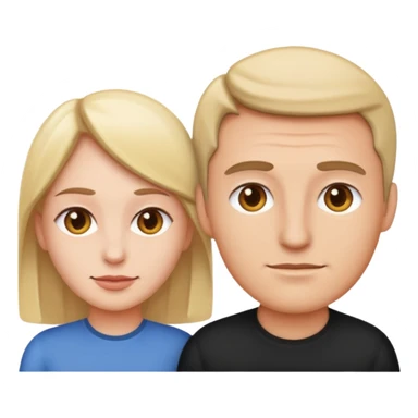 man behind a woman, simple and clear emoji style sticker